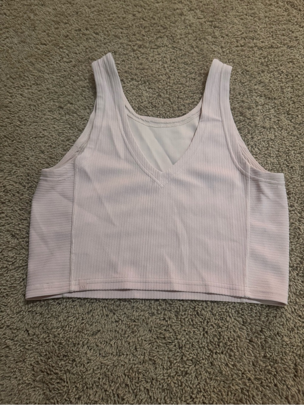 lululemon athletica Pale Pink Ribbed V-Neck Crop Tank
